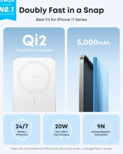 Anker Nano Power Bank (5K, MagGo, Slim)