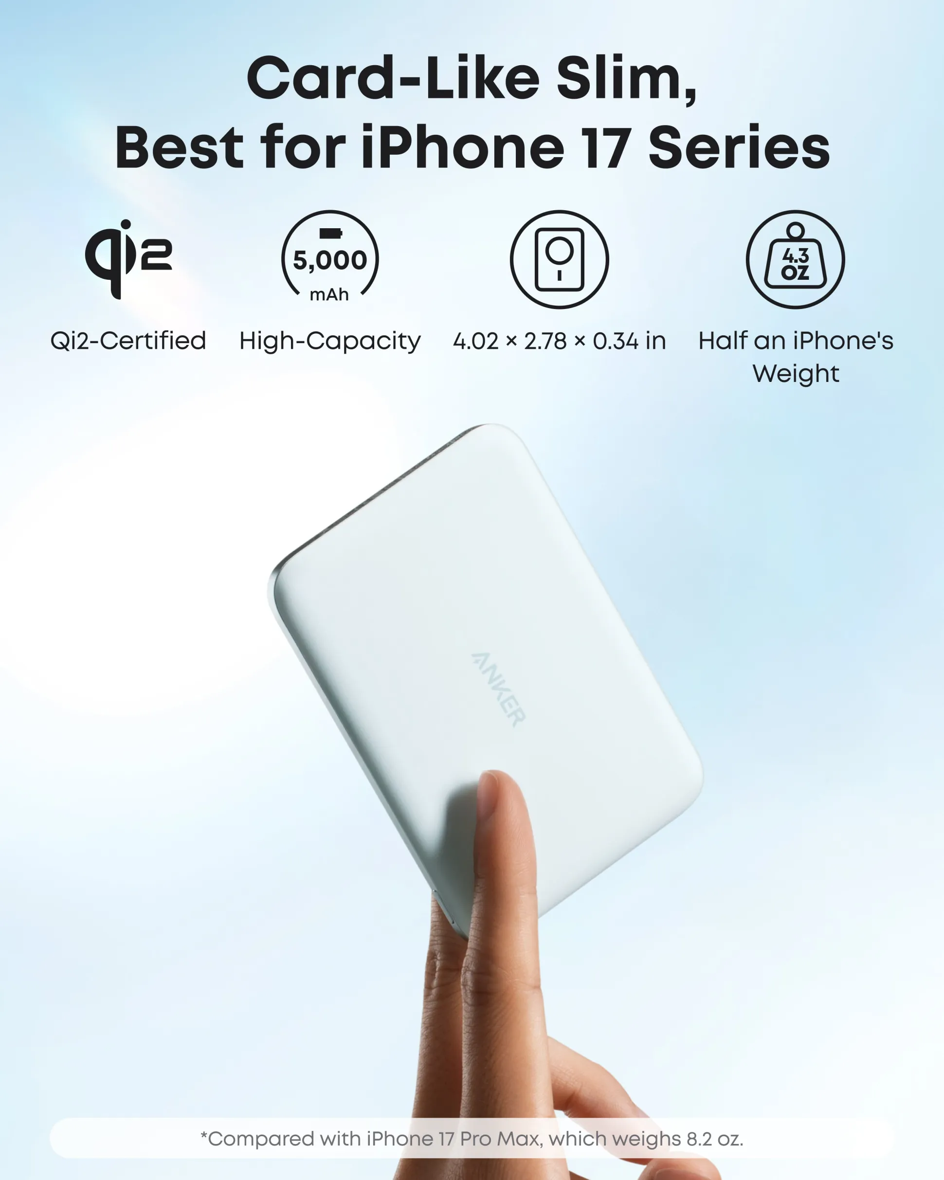 Anker Nano Power Bank (5K, MagGo, Slim), 2-pack