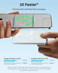 Anker Nano Power Bank (5K, MagGo, Slim), 2-pack
