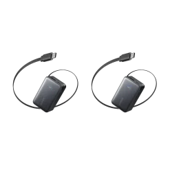 Anker Nano Power Bank (10K, 45W, Built-In Retractable USB-C Cable), 2-pack