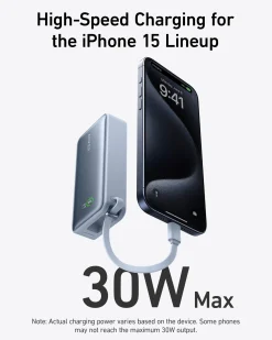Anker Nano Power Bank (30W, Built-In USB-C Cable)