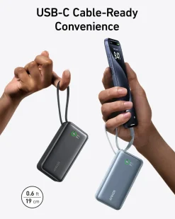 Anker Nano Power Bank (30W, Built-In USB-C Cable)