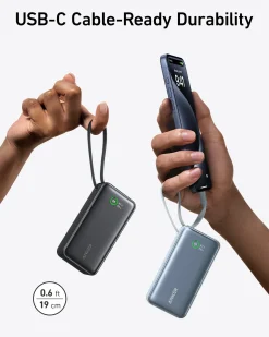 Anker Nano Power Bank (30W, Built-In USB-C Cable)