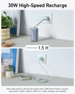 Anker Nano Power Bank (30W, Built-In USB-C Cable)