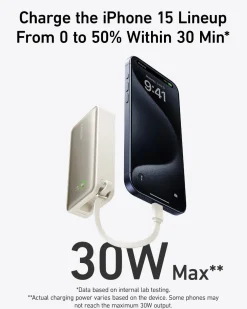 Anker Nano Power Bank (30W, Built-In USB-C Cable)