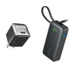 Anker Nano Power Bank (30W, Built-In USB-C Cable) and Anker Nano Charger (20W)