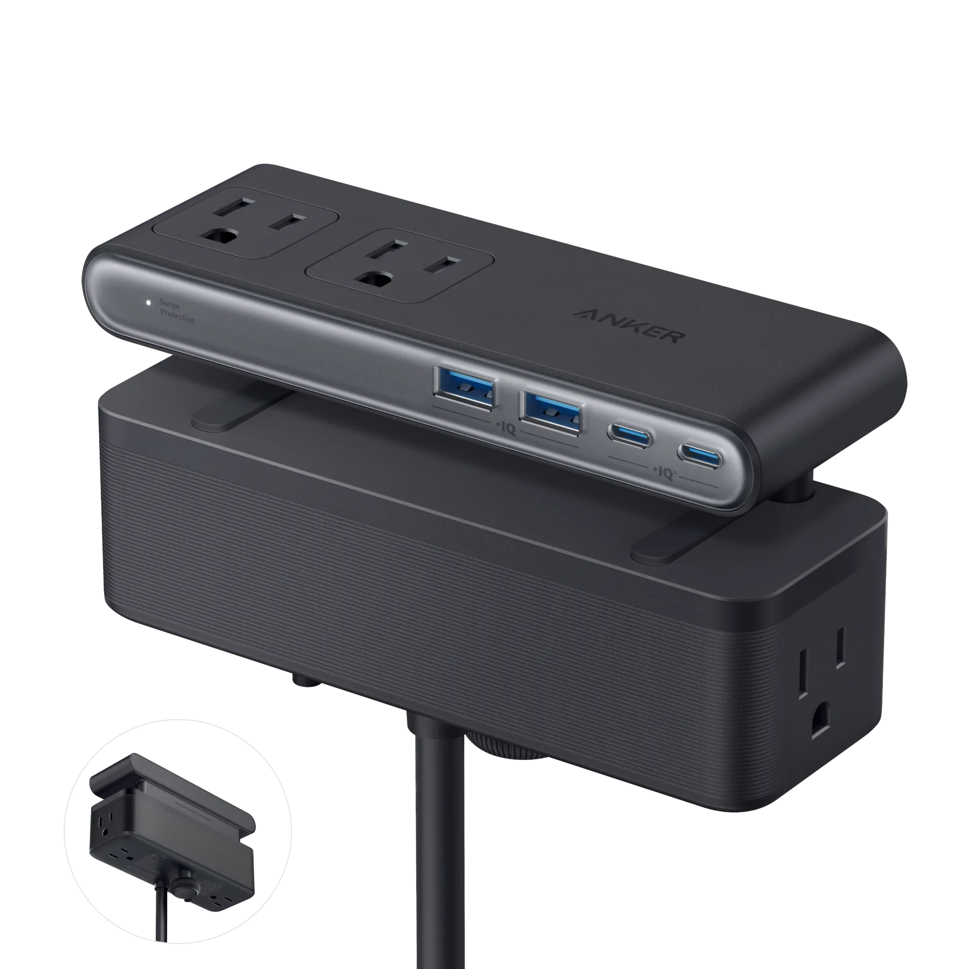 Anker Nano Power Strip (10-in-1, 70W, Clamp)