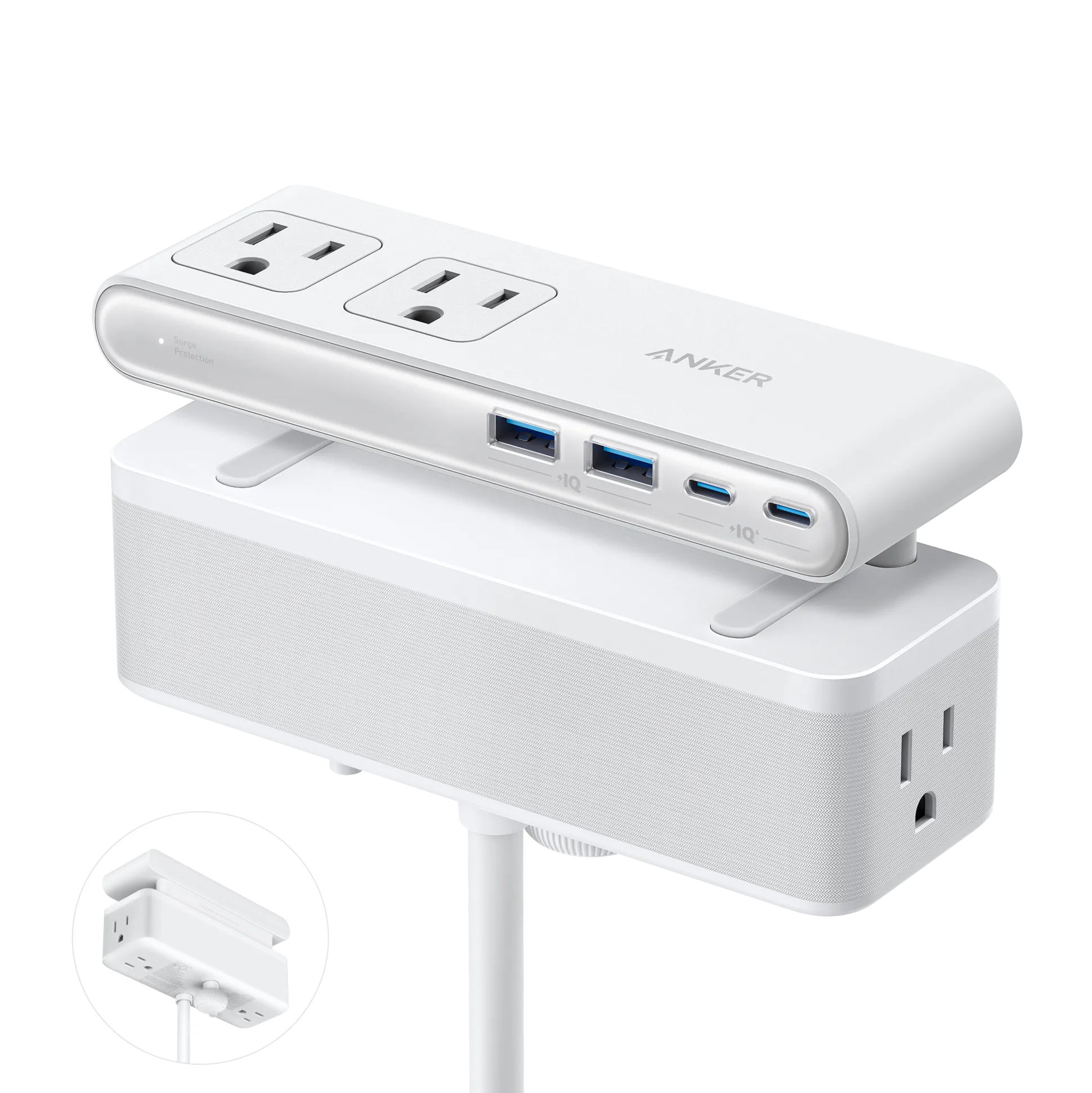 Anker Nano Power Strip (10-in-1, 70W, Clamp)