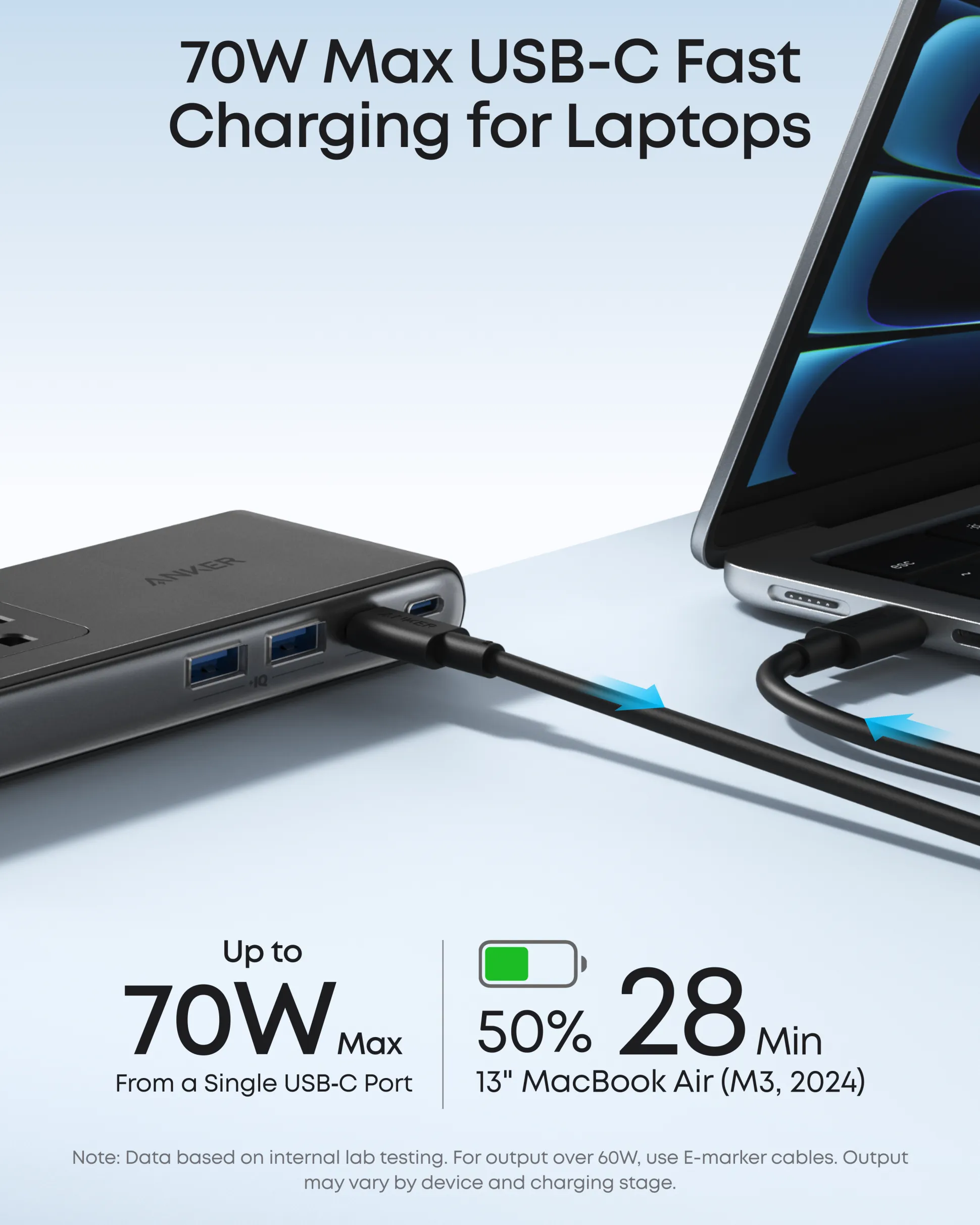 Anker Nano Power Strip (10-in-1, 70W, Clamp)