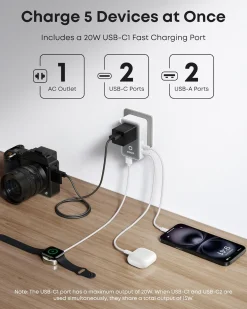 Anker Nano Travel Adapter (5-in-1, 20W, 2-Pack)