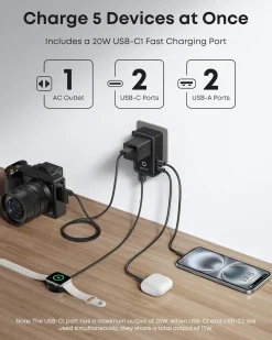 Anker Nano Travel Adapter (5-in-1, 20W, 2-Pack)