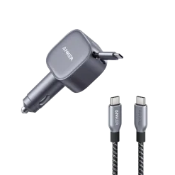 Anker Nano 75W Car Charger and Anker Prime USB-C to USB-C Cable (240W, Upcycled-Braided)