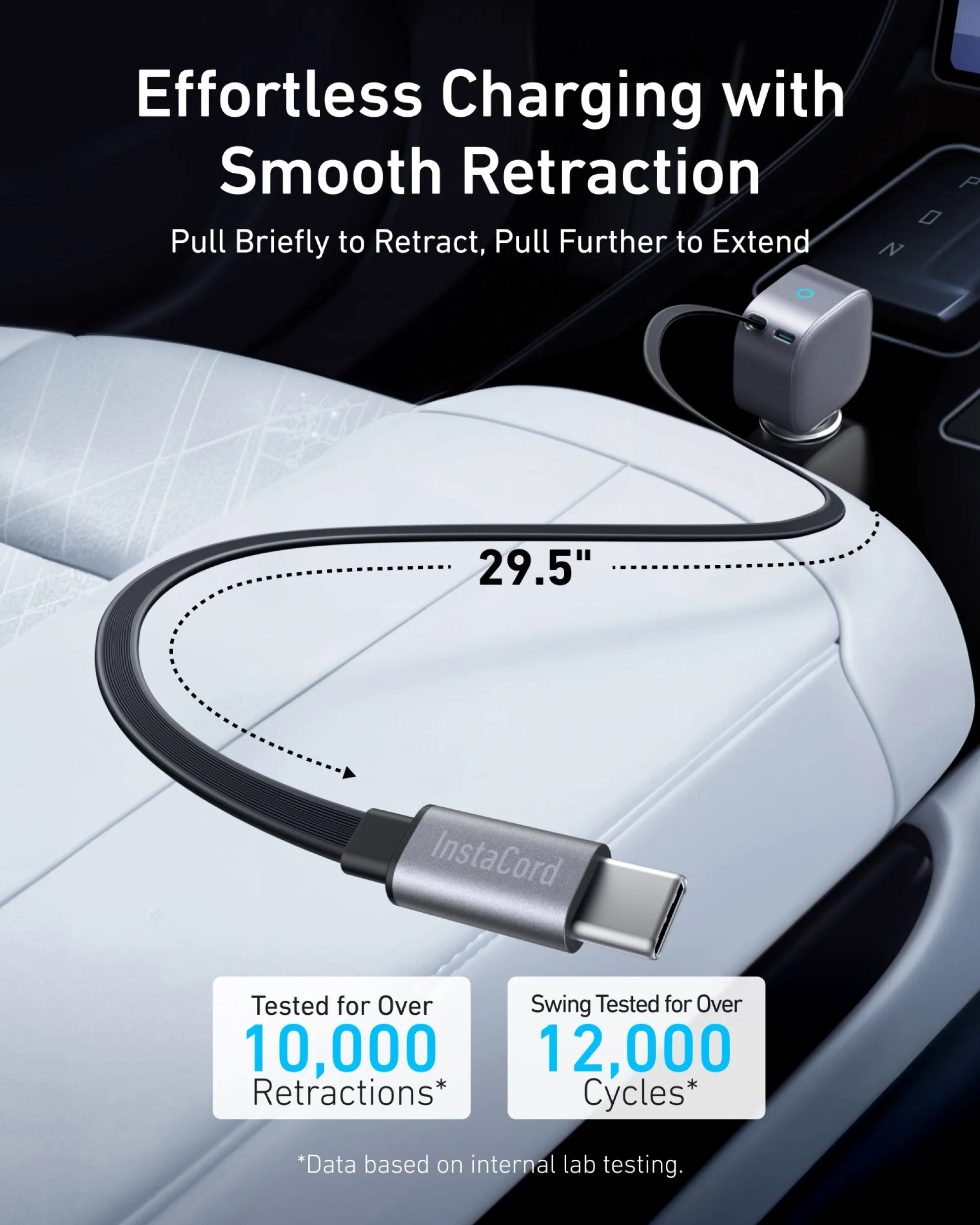Anker Nano 75W Car Charger and Anker Prime USB-C to USB-C Cable (240W, Upcycled-Braided)