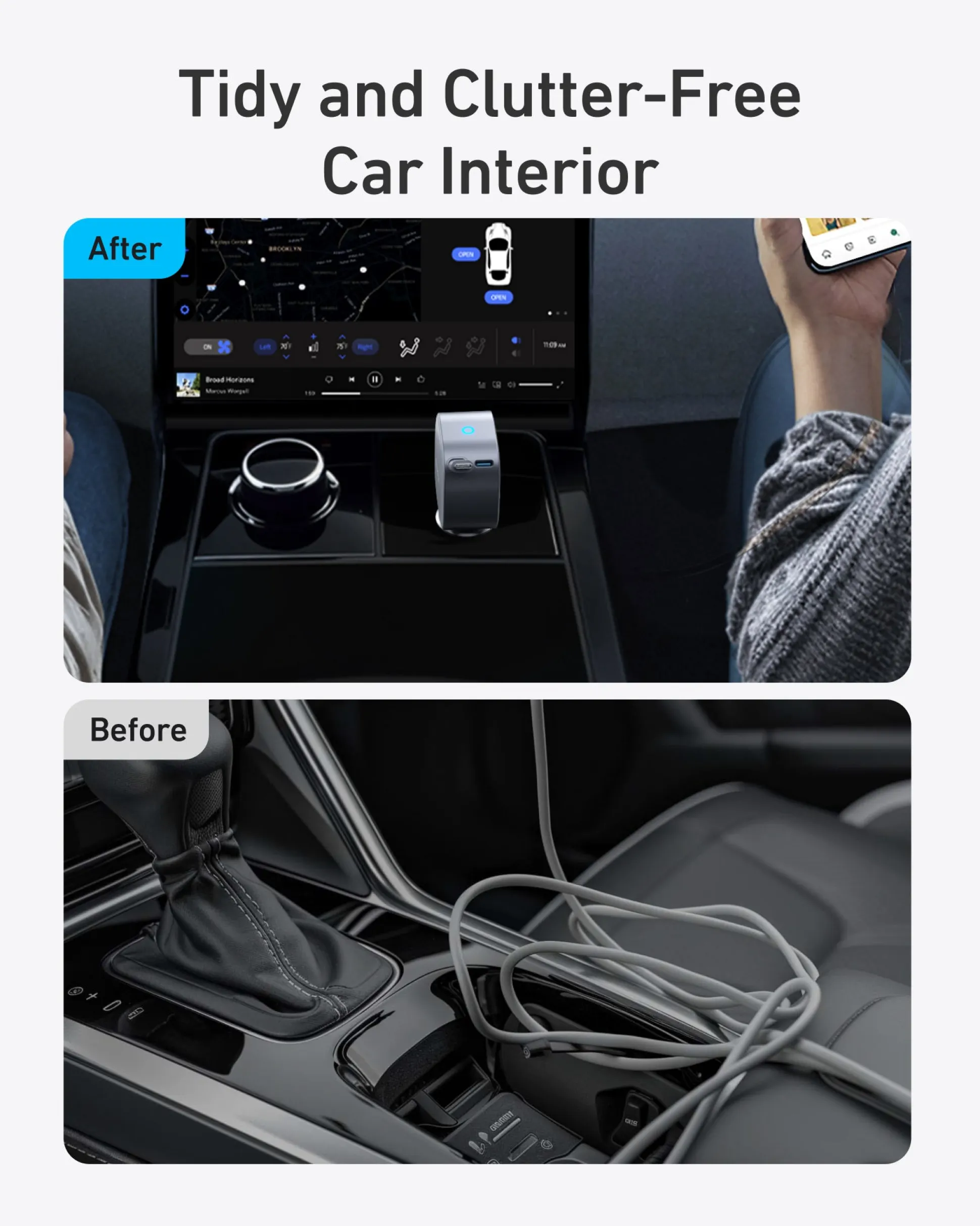Anker Nano 75W Car Charger and Anker Prime USB-C to USB-C Cable (240W, Upcycled-Braided)