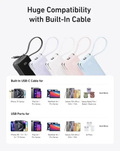 Anker Power Bank (10K, Fusion, Built-In Cable)