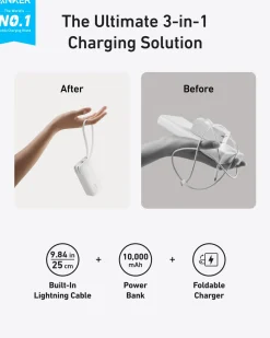Anker Power Bank (10K, Fusion, Built-In Cable)