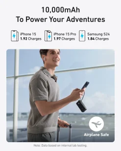 Anker Power Bank (10K, Fusion, Built-In Cable)