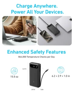 Anker Power Bank (20K, 87W, Built-In USB-C Cable)