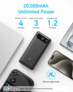 Anker Power Bank (20K, 87W, Built-In USB-C Cable)