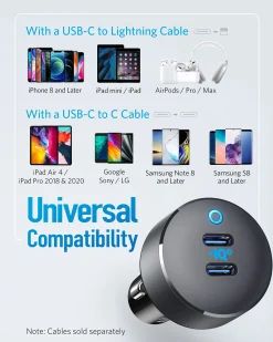 Anker PowerDrive III Duo USB-C Car Charger