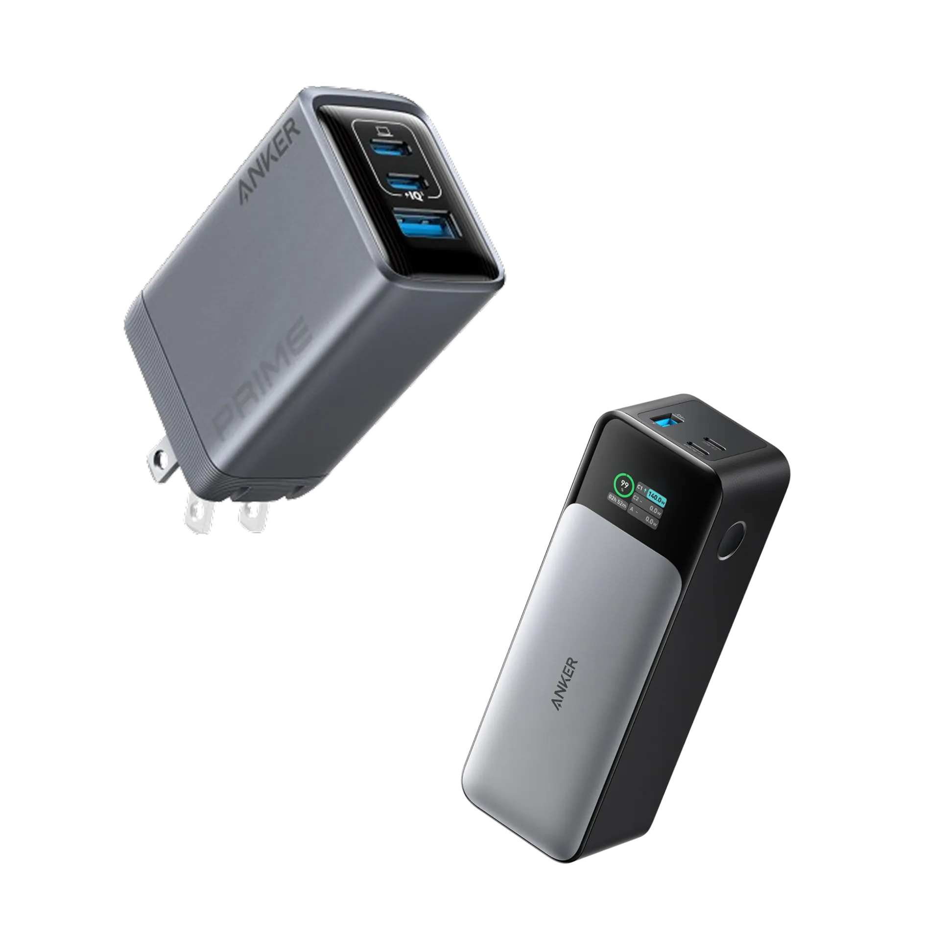 Anker Prime Charger (100W, 3 Ports, GaN) and Anker 737 Power Bank (PowerCore 24K)