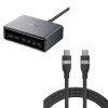 Anker Prime Charger (200W, 6 Ports, GaN) and Anker USB-C to USB-C Cable (6 ft, 240W, Upcycled-Braided)