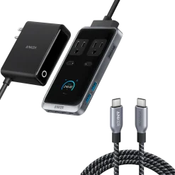 Anker Prime Charging Station (8-in-1, 240W) and Anker Prime USB-C to USB-C Cable (240W, Upcycled-Braided)