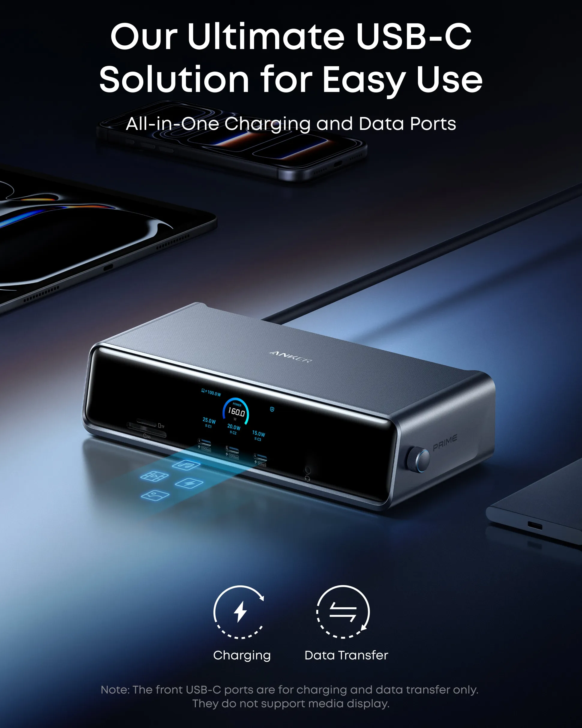 Anker Prime Docking Station (14-in-1, Triple Display, DisplayLink) with DL7400