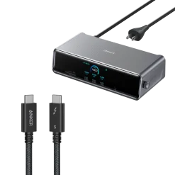 Anker Prime Docking Station (14-in-1, Triple Display, DisplayLink) with DL7400 and Thunderbolt 5 Cable (3.3 ft, 80Gbps, 240W)