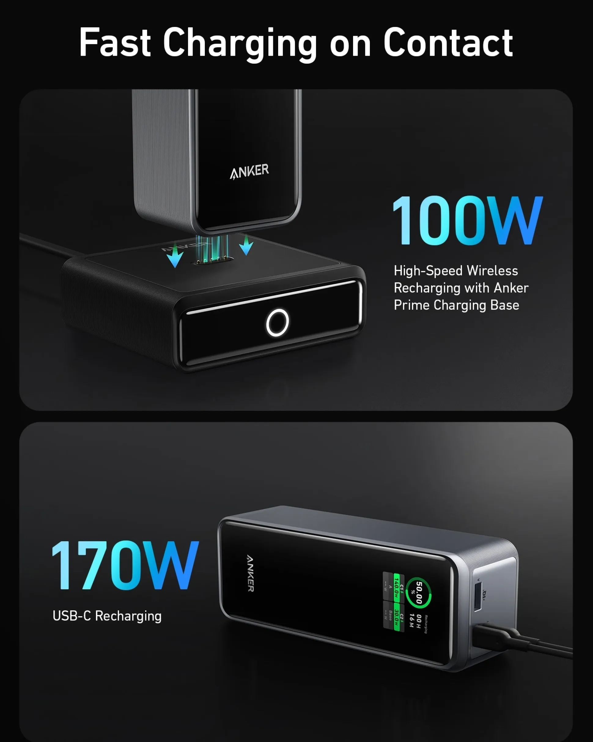 Anker Prime 27,650mAh Power Bank (250W) and 100W Charging Base