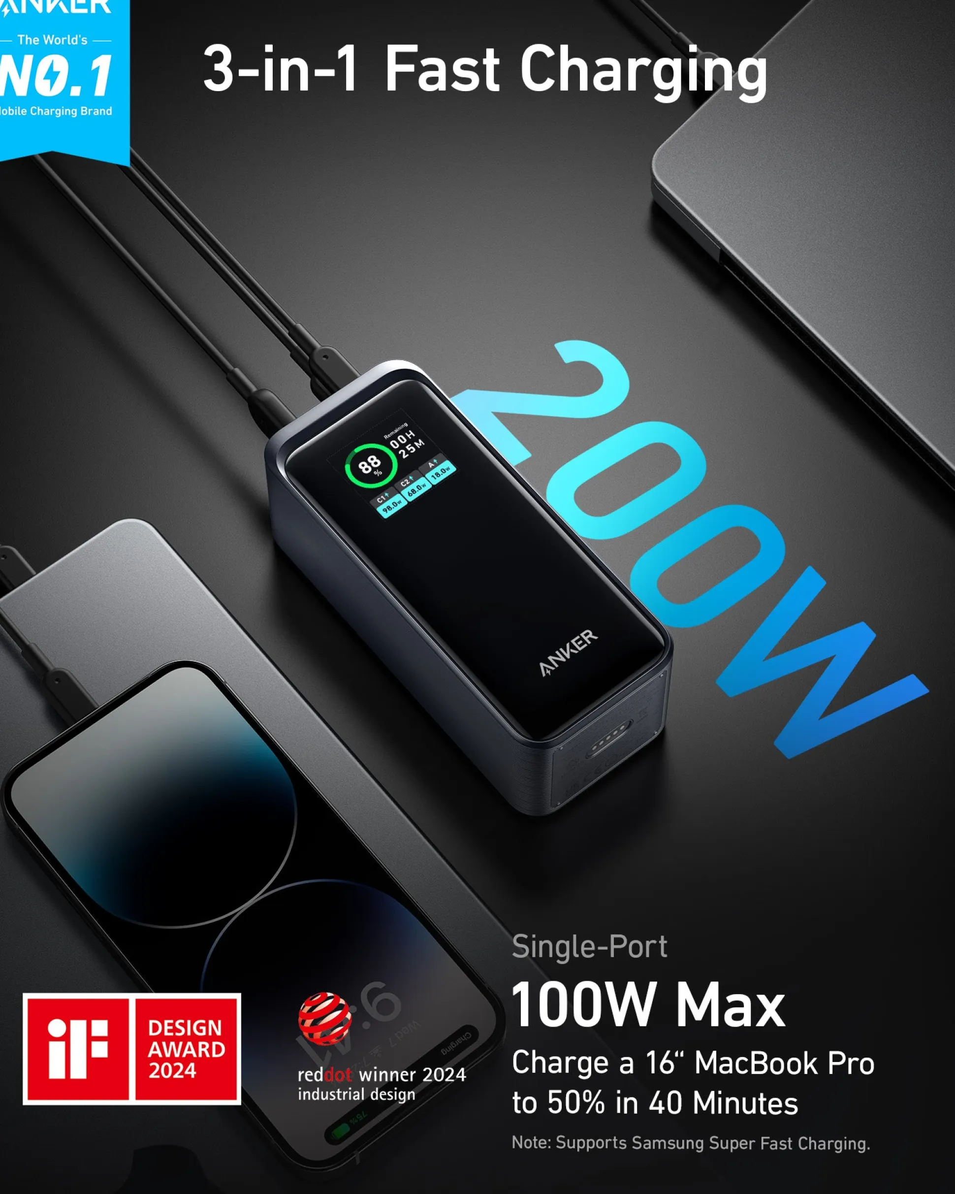 Anker Prime Power Bank (20K, 200W)
