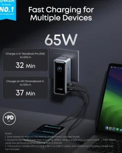 Anker Prime Power Bank (9.6K, 65W, Fusion) and Charger (200W, 6 Ports, GaN)