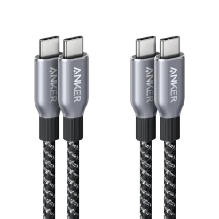 Anker Prime USB-C to USB-C Cable (240W, Upcycled-Braided, 2-Pack)