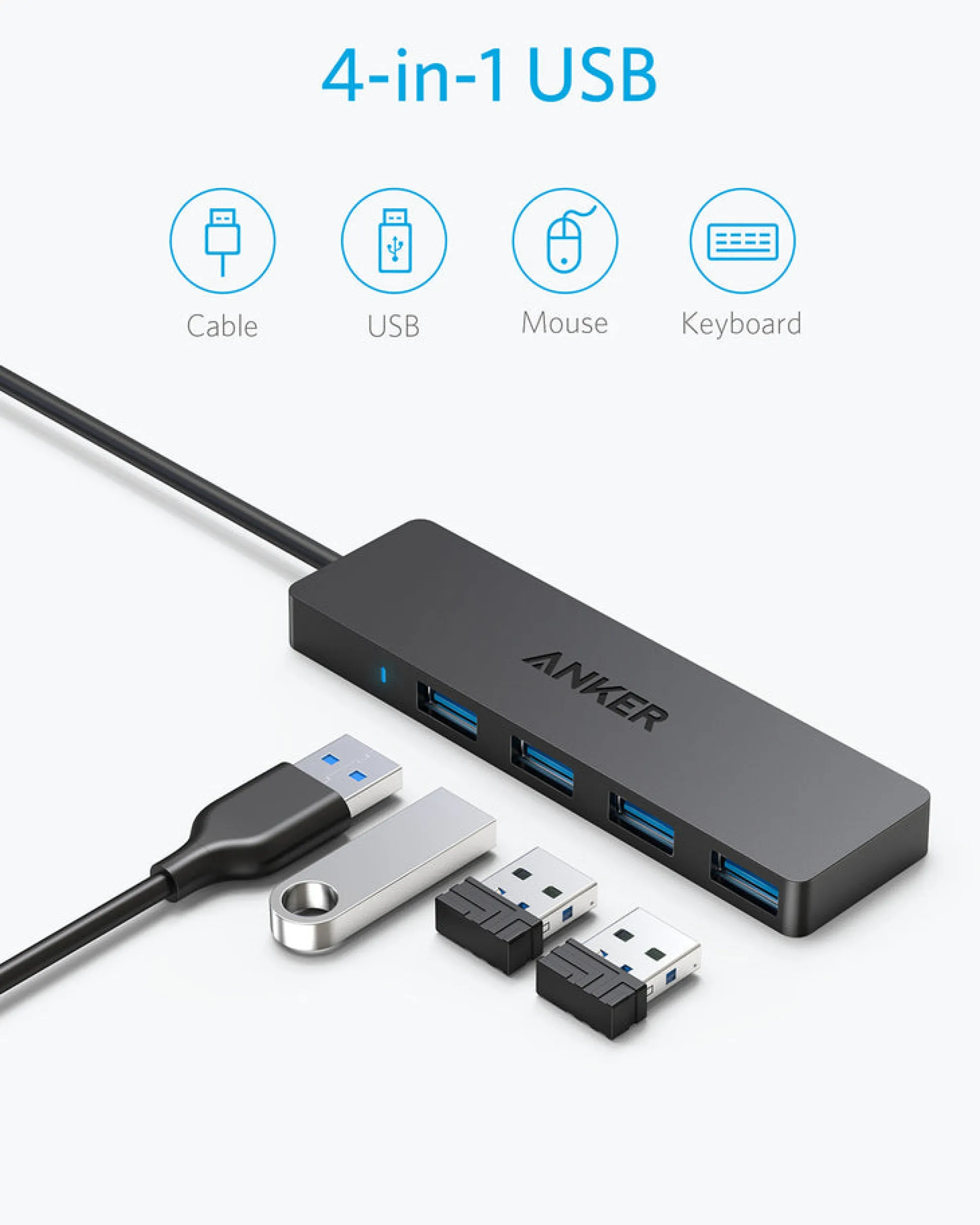 Anker Ultra Slim 4-Port USB 3.0 Data Hub