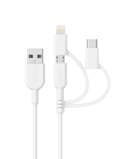 Anker 321 USB-A to Lightning Cable (3 ft 3-in-1)