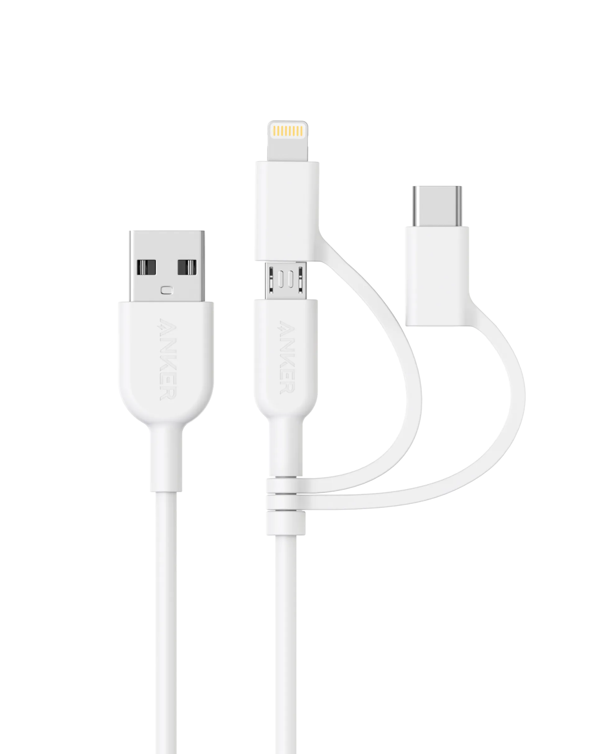 Anker 321 USB-A to Lightning Cable (3 ft 3-in-1)