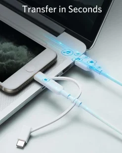 Anker 321 USB-A to Lightning Cable (3 ft 3-in-1)