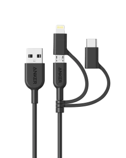 Anker 321 USB-A to Lightning Cable (3 ft 3-in-1)