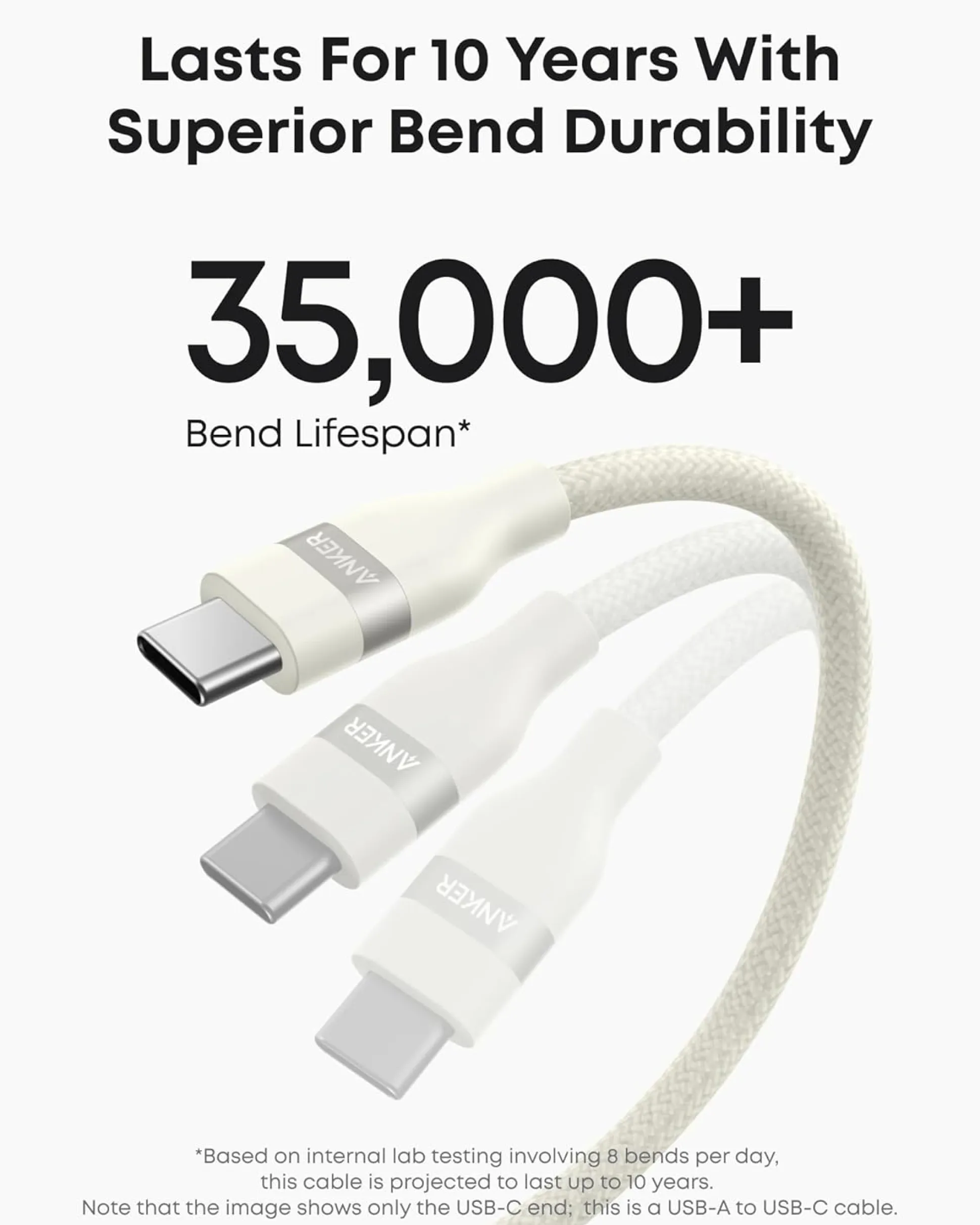 Anker USB-A to USB-C Cable (3 ft / 6 ft, Upcycled-Braided)