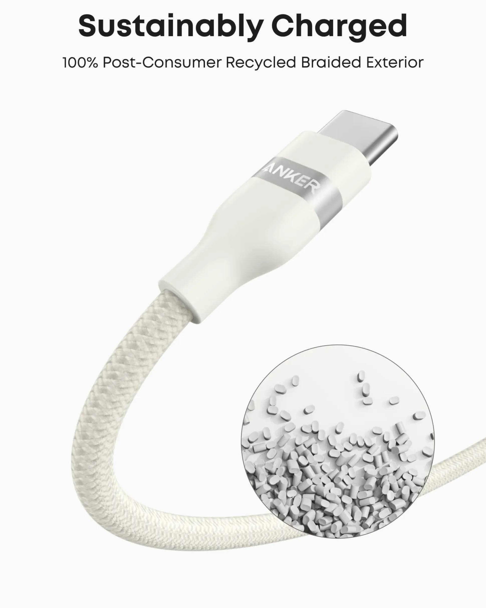Anker USB-A to USB-C Cable (3 ft / 6 ft, Upcycled-Braided)