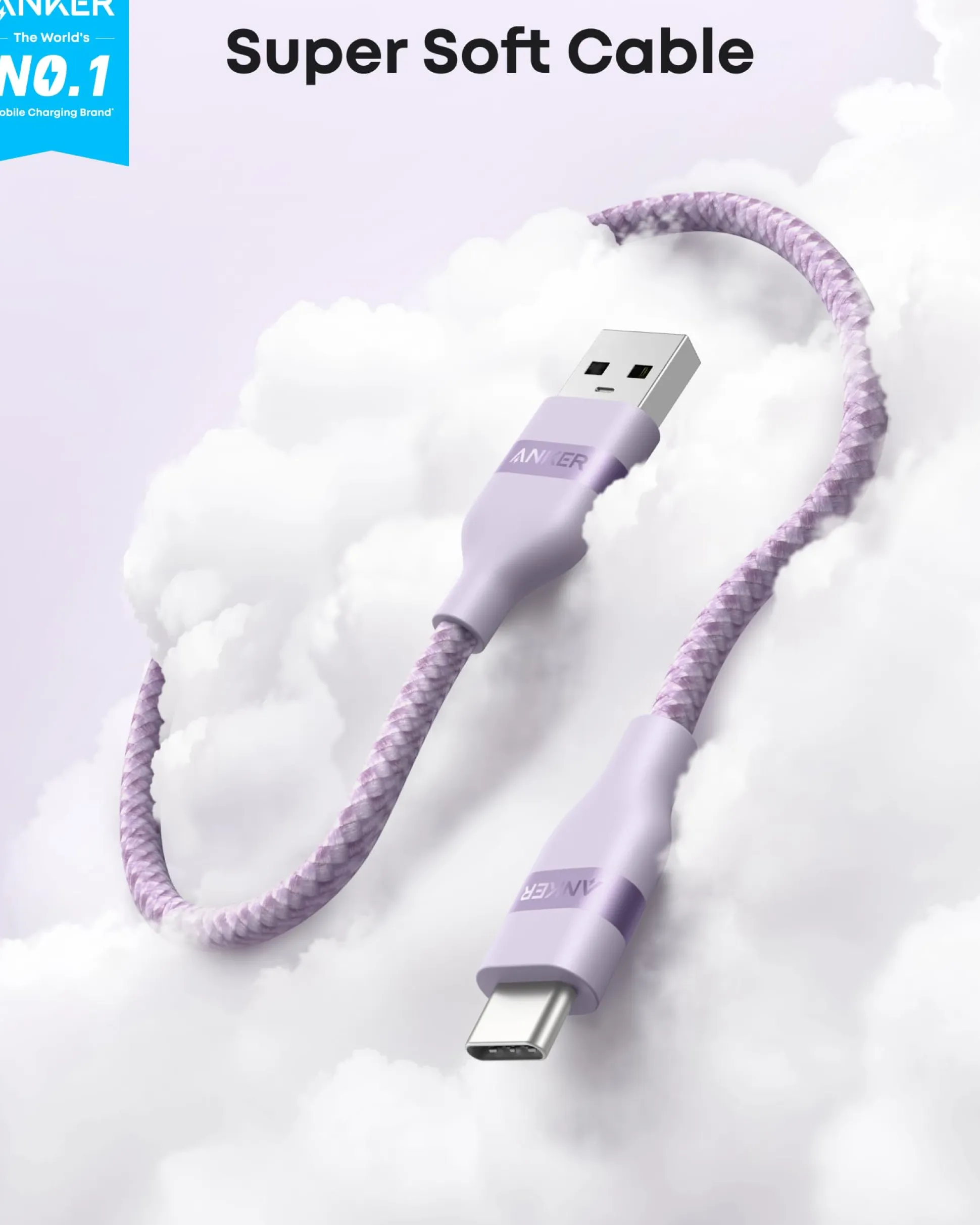 Anker USB-A to USB-C Cable (3 ft / 6 ft, Upcycled-Braided)