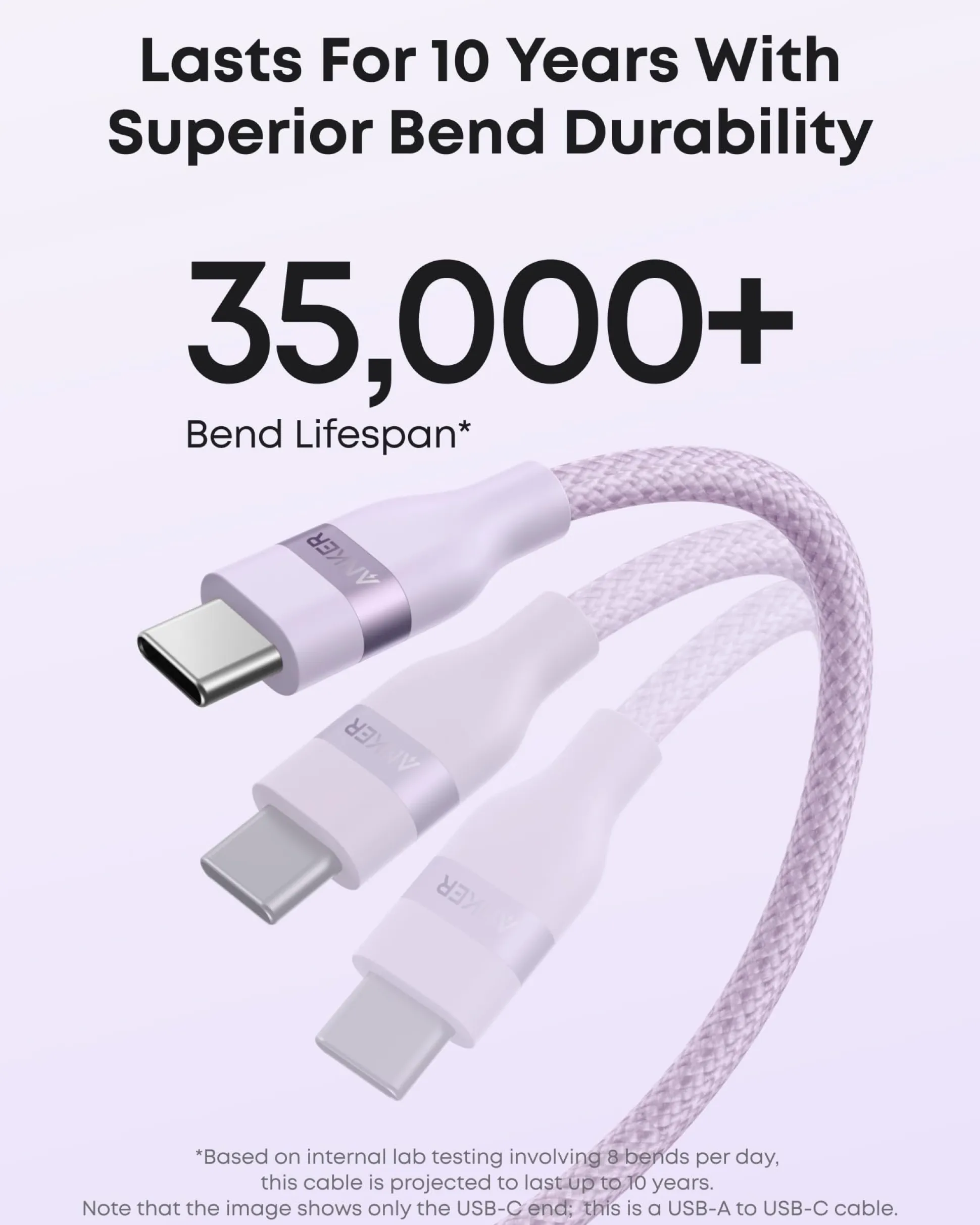 Anker USB-A to USB-C Cable (3 ft / 6 ft, Upcycled-Braided)