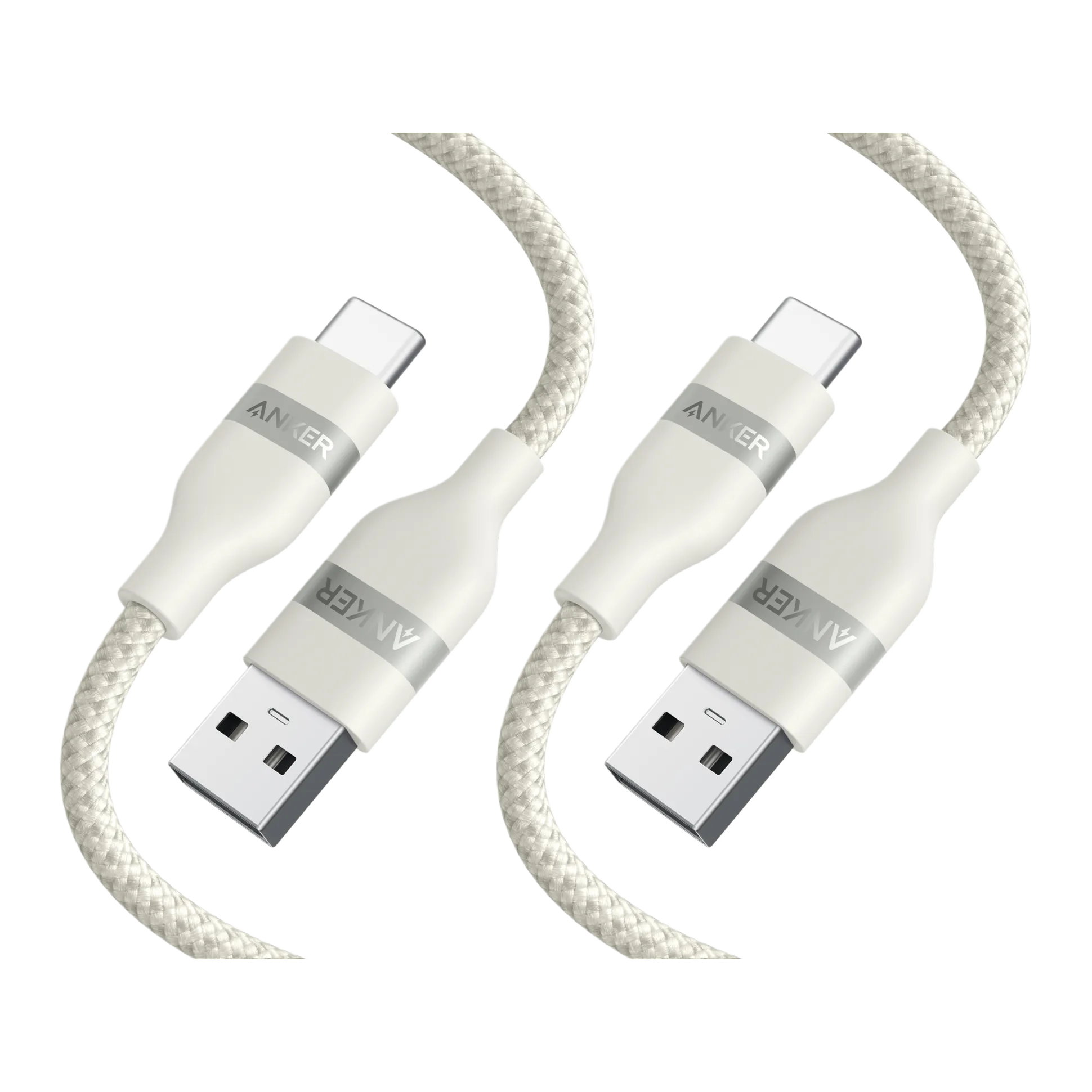 Anker USB-A to USB-C Cable (3 ft, Upcycled-Braided, 2 Pack)