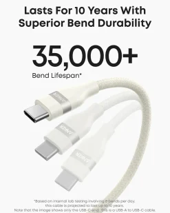 Anker USB-A to USB-C Cable (3 ft, Upcycled-Braided, 2 Pack)