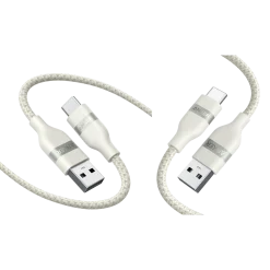 Anker USB-A to USB-C Cable (3 ft, Upcycled-Braided, 2 Pack)