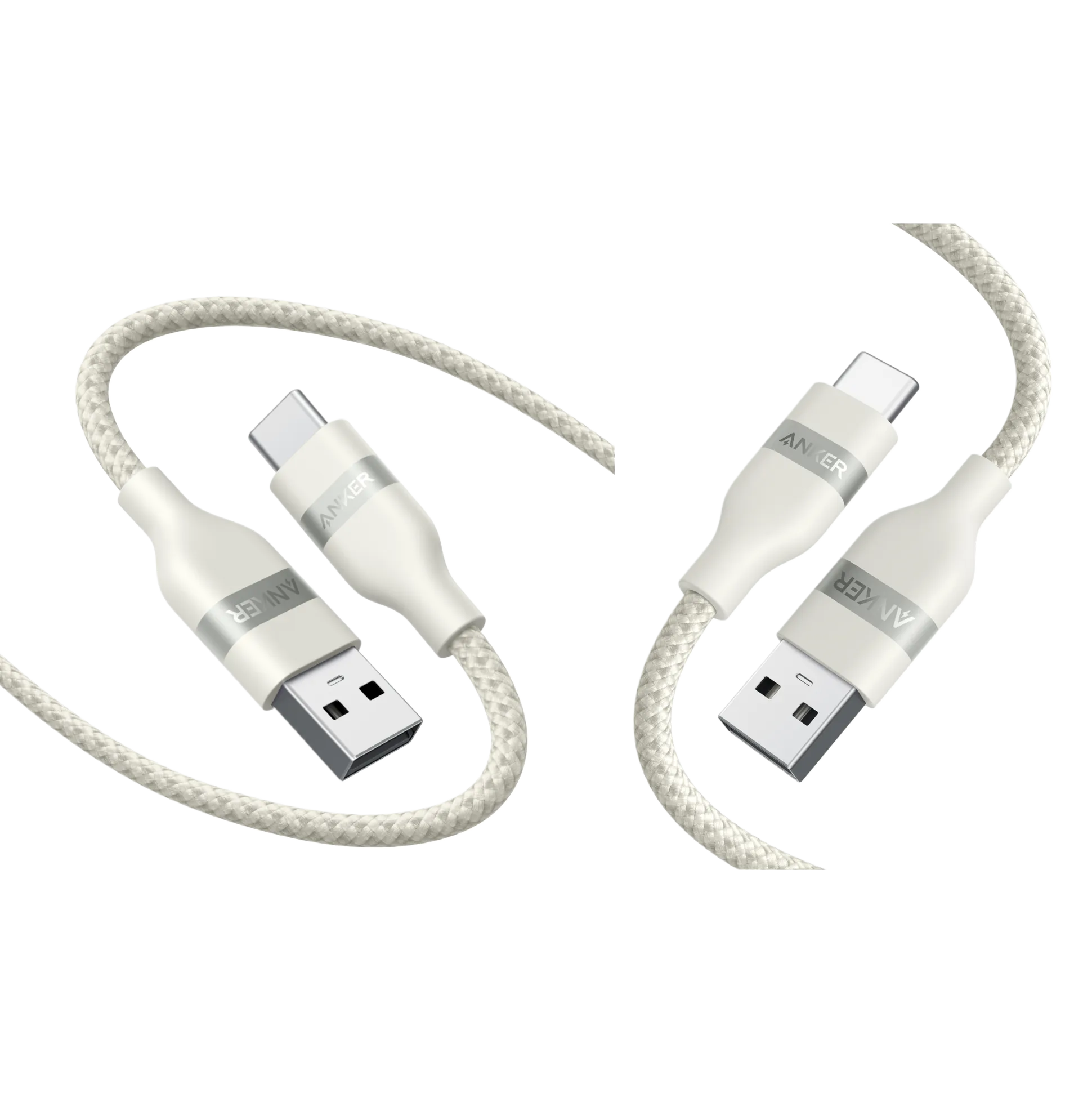 Anker USB-A to USB-C Cable (3 ft, Upcycled-Braided, 2 Pack)