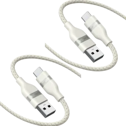 Anker USB-A to USB-C Cable (3 ft, Upcycled-Braided, 2 Pack)