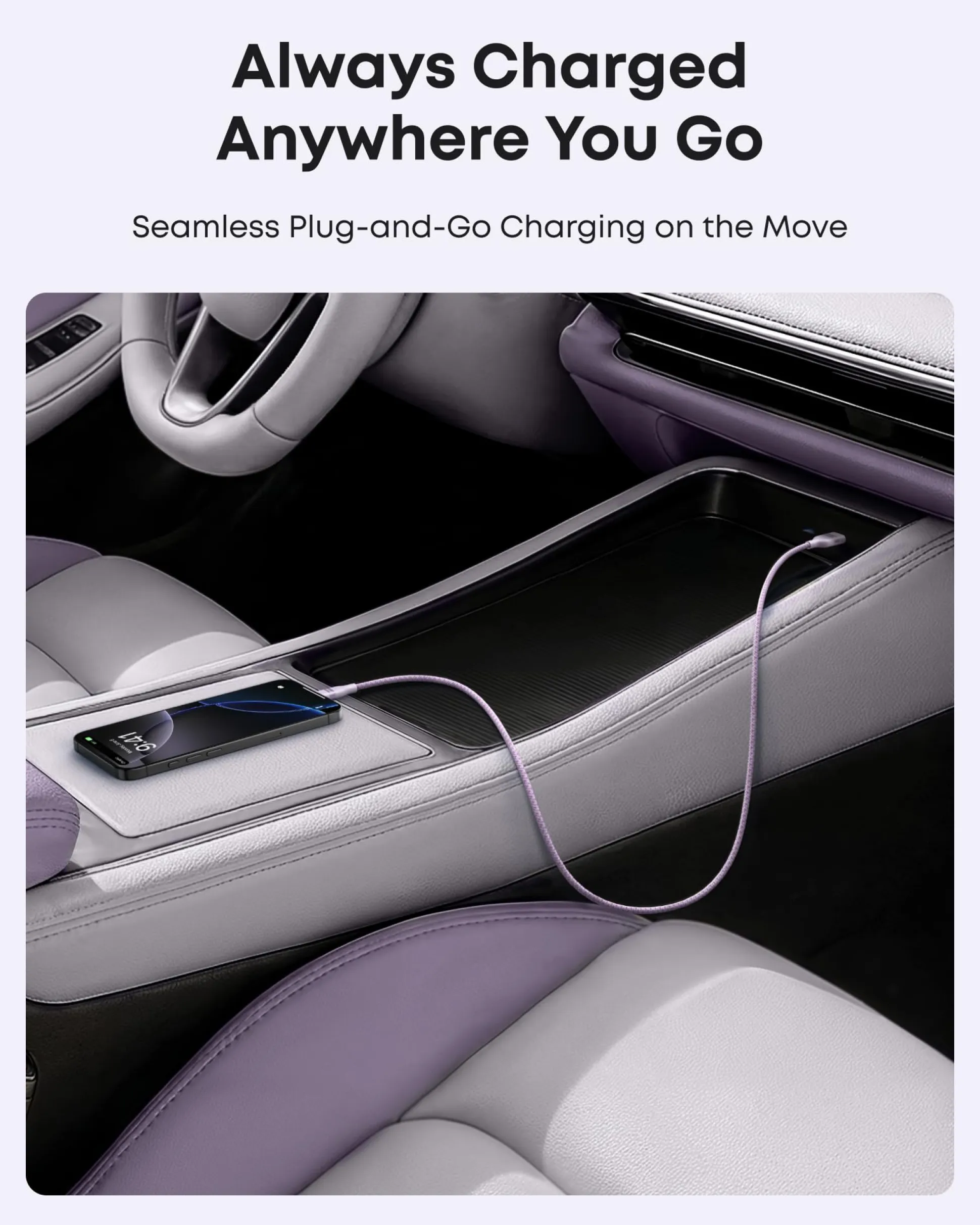 Anker USB-A to USB-C Cable (Upcycled-Braided, 2 Pack, Violet)
