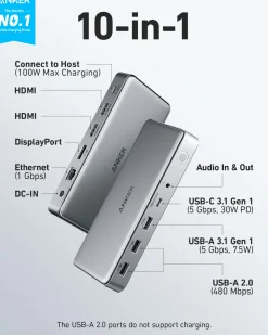 Anker 563 USB-C Docking Station (10-in-1)
