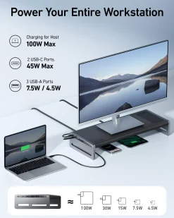 Anker 675 USB-C Docking Station (12-in-1, Monitor Stand, Wireless)